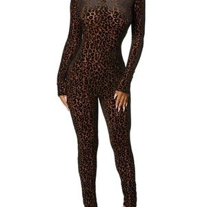 Naked Wardrobe jumpsuit Leopard, size small